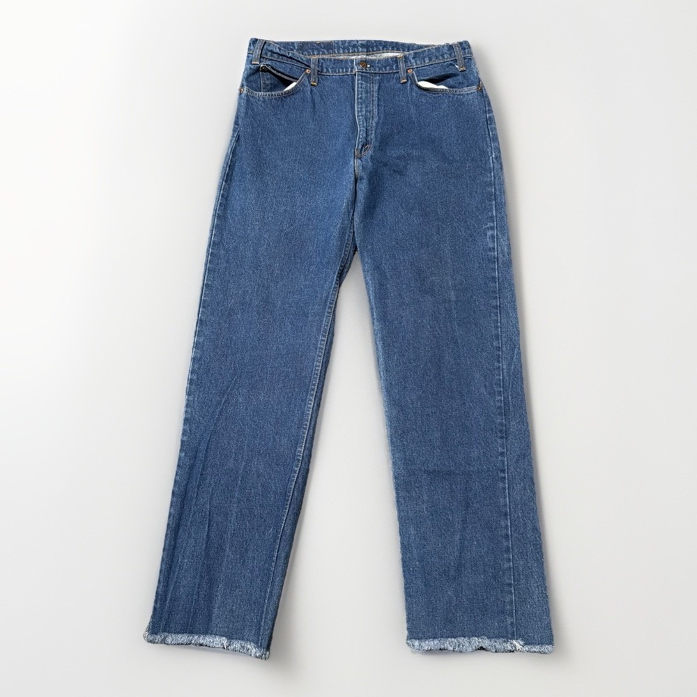 Vintage 80s Levi's 505 Mens 38x34 (Fits 36x32) Orange Tab Raw Hem‎ Made In USA